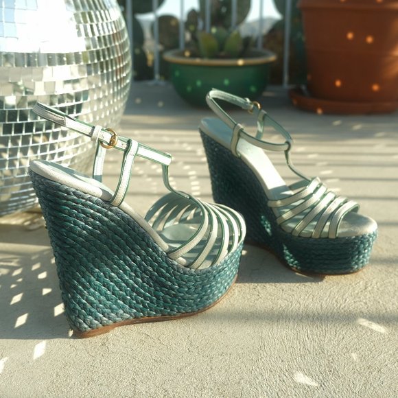 Gucci Platform Espadrille Sandals - Picture 1 of 7